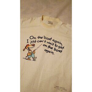 Vintage Shoebox Greetings T-Shirt Large (42-44) "On The Boat Again" Stedman